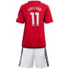 Maillot de Supporter Manchester United Hojlund 11 Domicile 2023-24 Pour Enfant